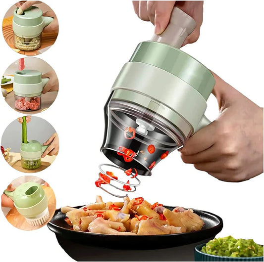 4-in-1 Electric Vegetable Cutter & Meat Grinder