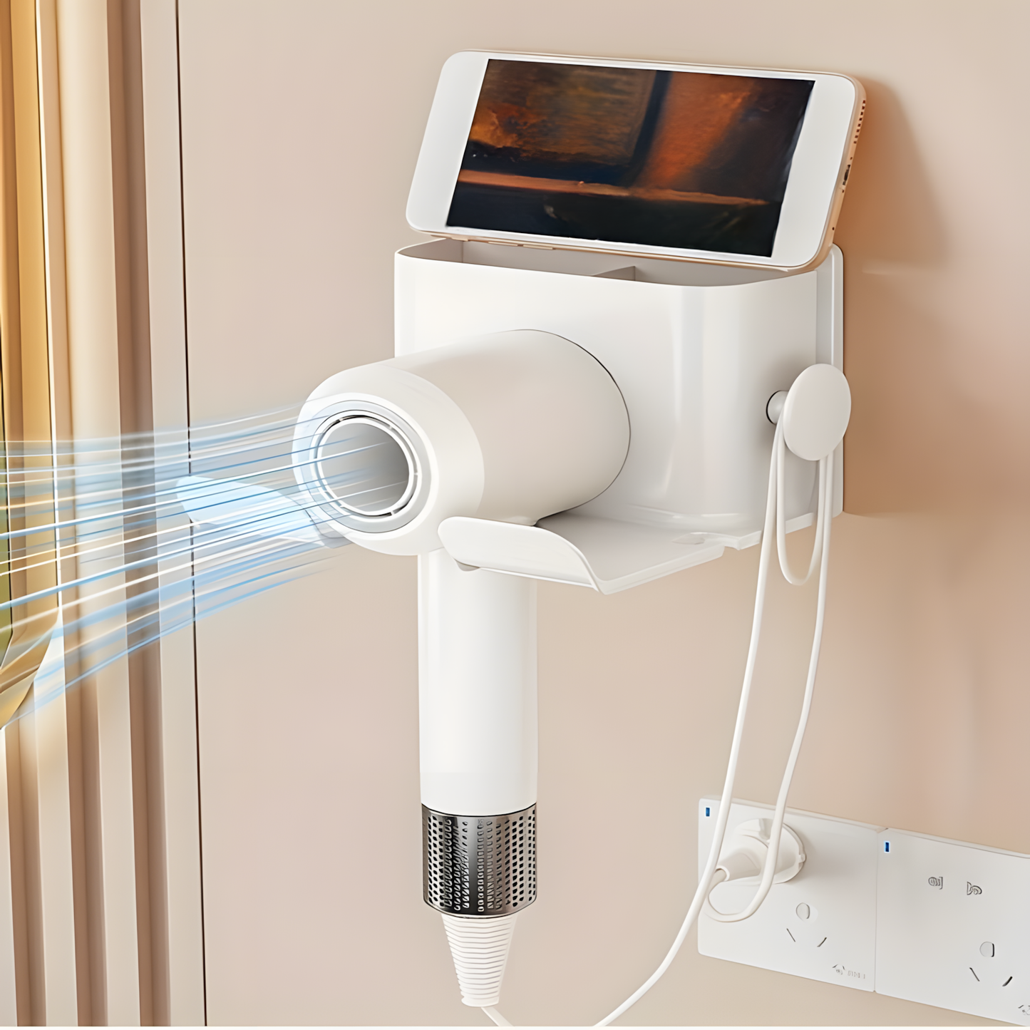 Organiseur de salle de bain TidyTouch avec support pour téléphone
