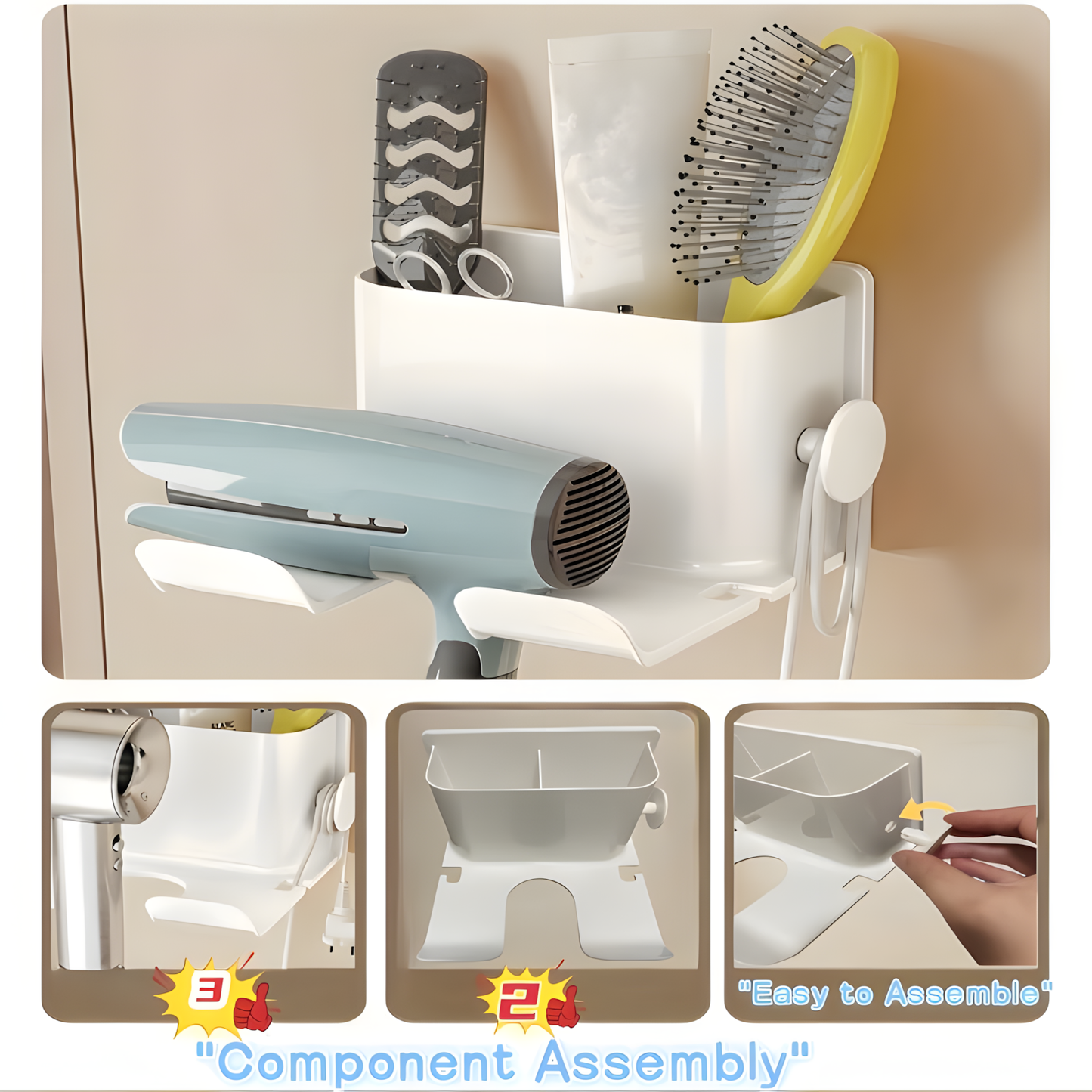Organiseur de salle de bain TidyTouch avec support pour téléphone
